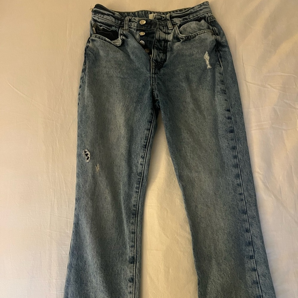 Lover & Friends button fly Reece jeans high rise